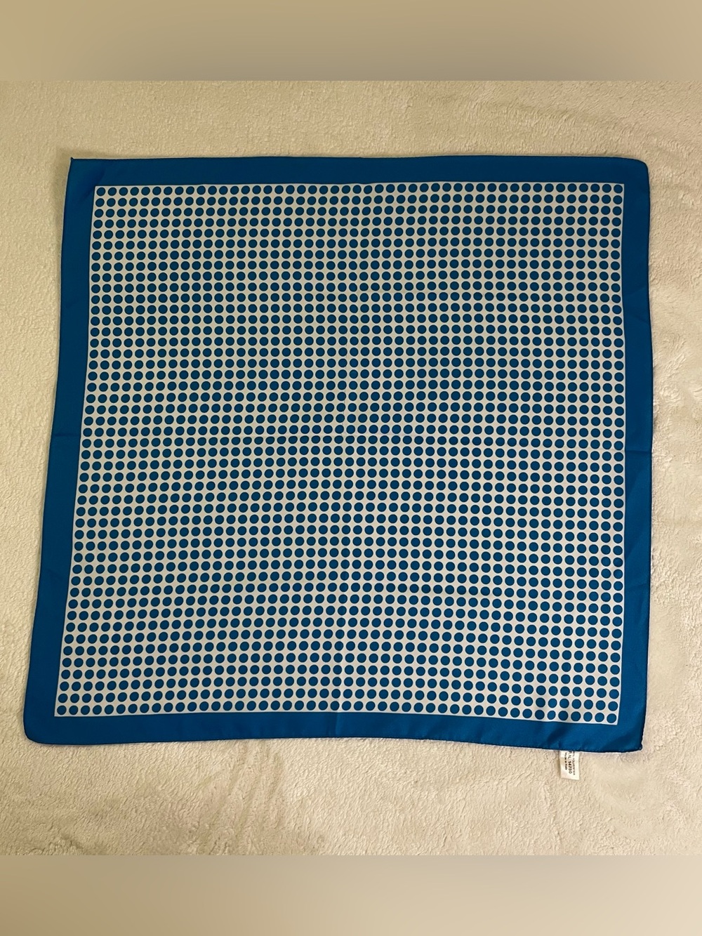 Italian Blue Polka Dotted Square Chiffon Fashion Scarf